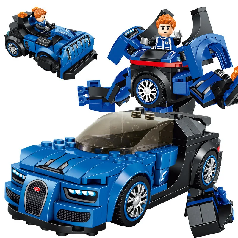 

Boy's assembly of racing blocks 3 into one Jeep sports car small particle assembly toy toys for boys anime figures