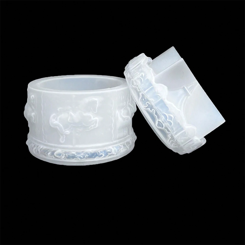 1 шт. силиконовая форма в виде карусели для свечей и крышек