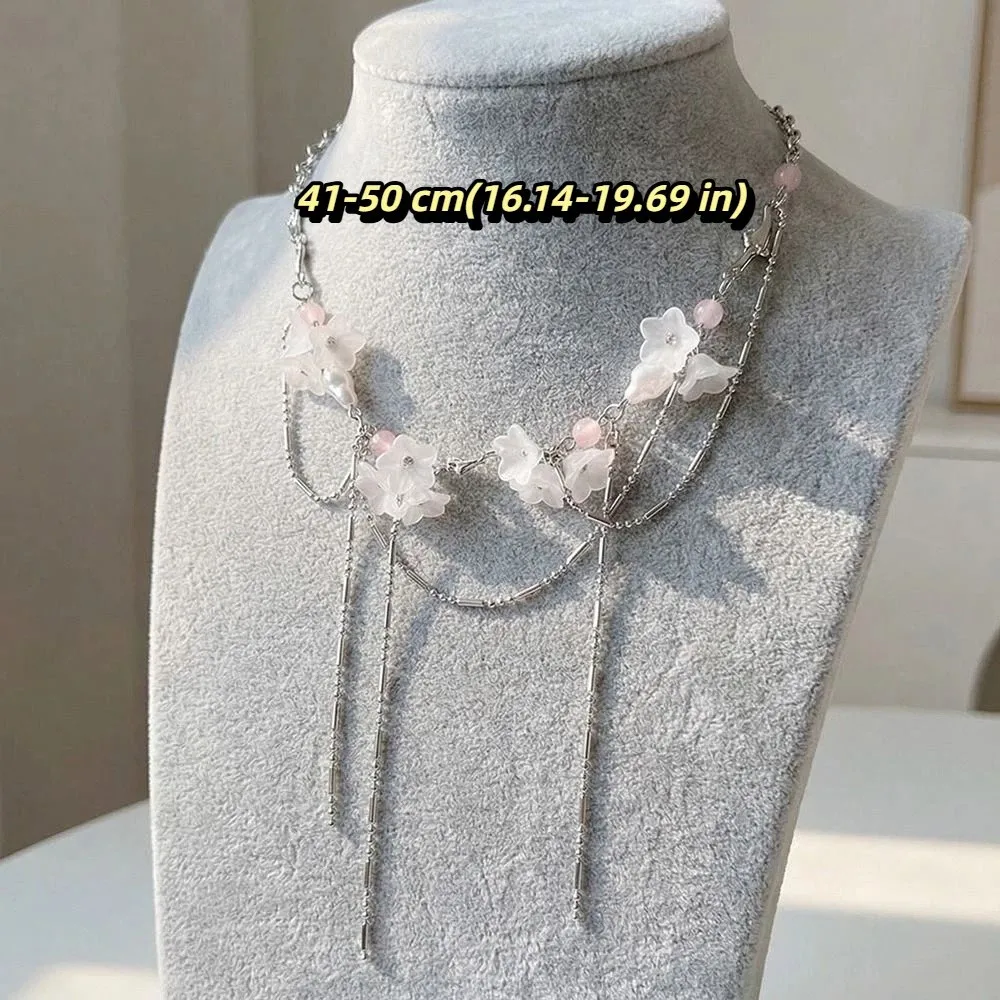 Нежно-розовое ожерелье с сакурой, легкий люкс, французский дизайн, ожерелье с цветами вишни, новая модная высококачественная цепочка на ключицу (art.: 3920d92cb28ec) - 3920d92cb28ec