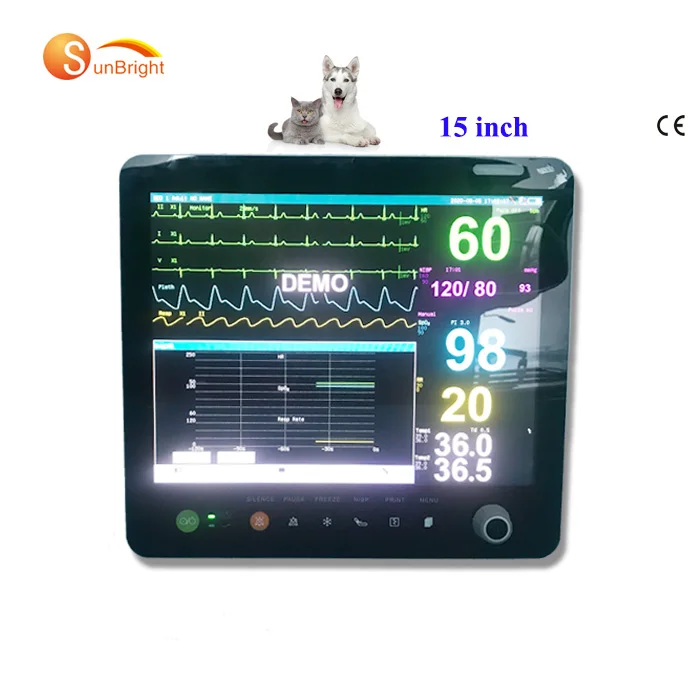 

Медицинский многопараметрический монитор NIBP ECG RESP, Ветеринарный монитор жизненно важных сигналов с испанским языком, Лучшая цена