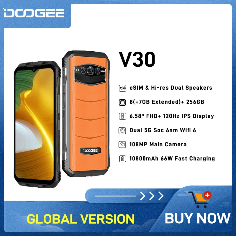 Enlarge DOOGEE V30 eSIM Dual Speakers 5G Rugged Phone 6.58