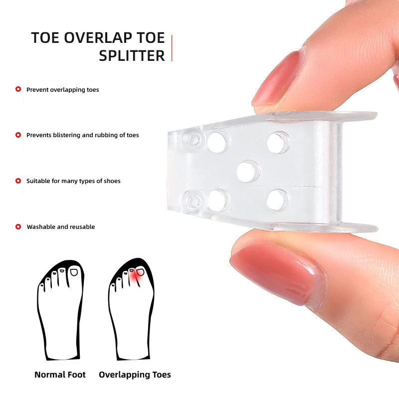 

4Pcs=2Pairs Silicone Foot Care Finger Curled Toe Separator Adjuster Hallux Pedicure Corrector Bunion Bone Thumb Valgus Protector