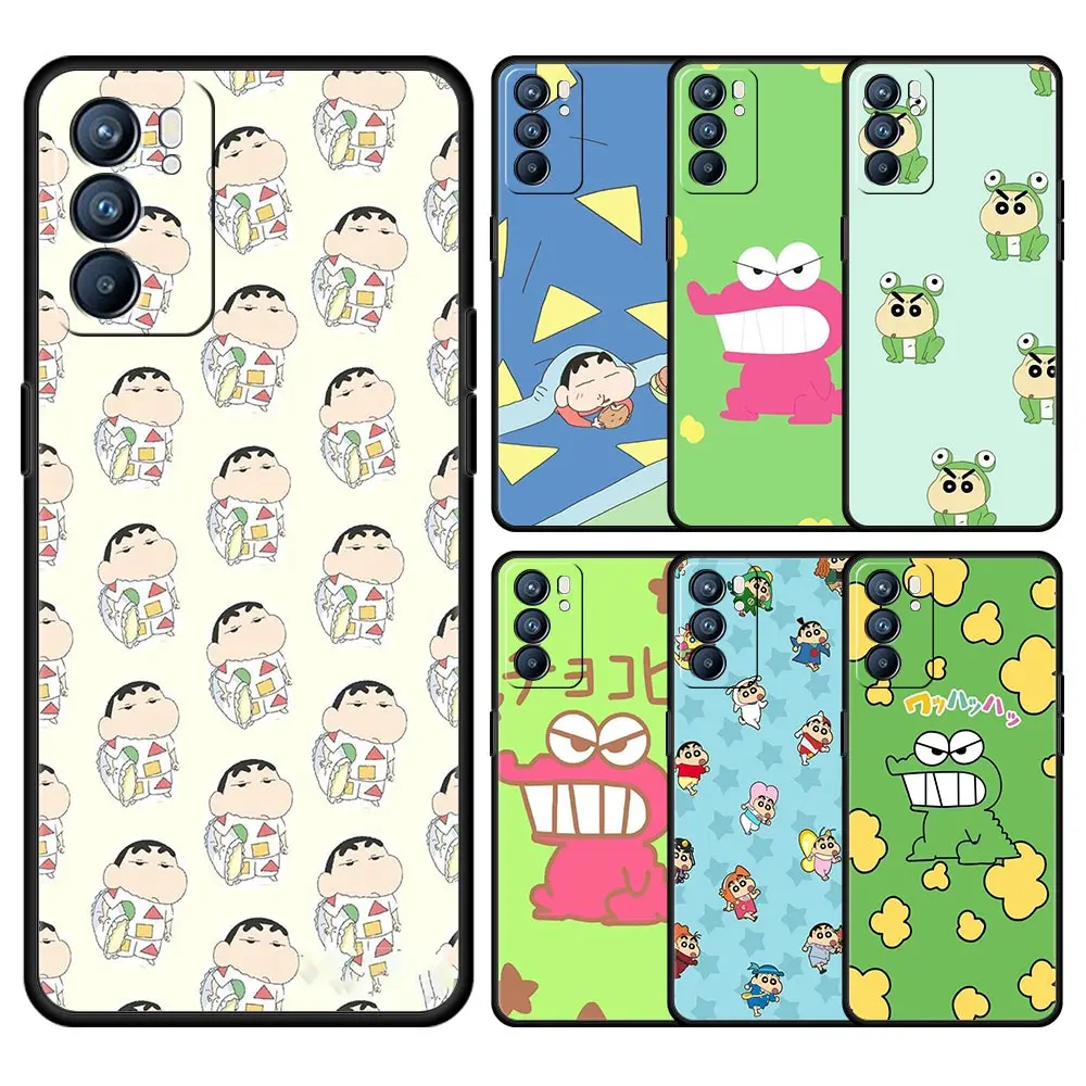 

Cute Crayon Shin-chan Cartoon Phone Case For Oppo Reno7 SE Reno6 Z 5G Find X5 Pro A54 A53 A52 A9 2020 A95 A16 A76 A74 A12 Cover