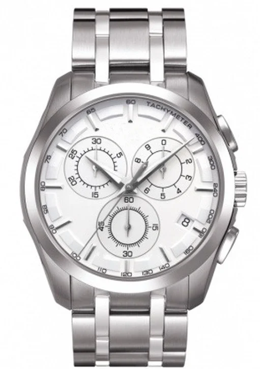 

Мужские белые кварцевые часы с хронографом