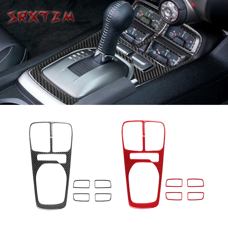 

Carbon Fiber Gear Shift Cover Trim for Chevrolet Camaro 2010 - 2015 LHD Car Interior Accessories Gearbox Panel Sticker