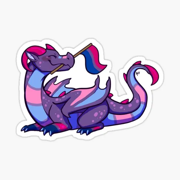 

Bisexual Pride Flag Dragon 1St Edition 5PCS Stickers for Wall Kid Water Bottles Anime Cute Background Decorations Home Bumper