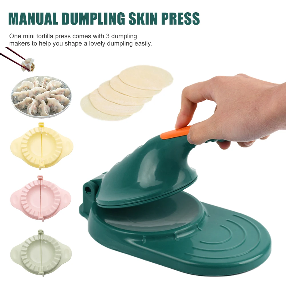 

Manual Dumpling Skin Press with 3 Dumpling Maker Wrapper Chinese Dumpling Making Mold Dough Press Tool DIY Kitchen Baking Tool