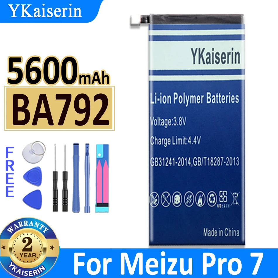 

YKaiserin Battery BA792 BA 792 5600mAh For Meizu Pro 7 Pro7 M792Q M792C M792H BA791 PHone High Quality Bateria + Tracking Number