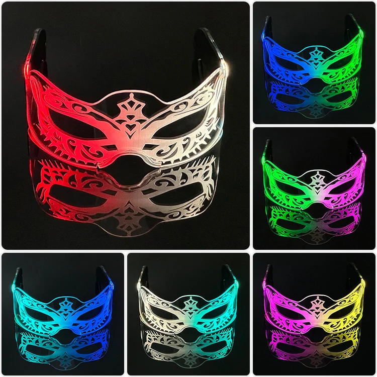 Новинка светящиеся неоновые очки 7 цветов 12 режимов