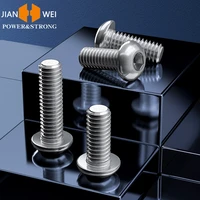 2510 pcs 14 516 38 2 4 6 8 10 304 stainless steel anglo american standard round head hexagon socket screw bolt inches