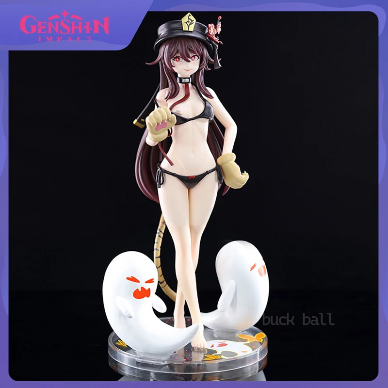

25cm Genshin Impact Figure Hu Tao Figure A Bikini Action nime Figurine Sexy Swimsuit Pvc Collection Statue Model Ornament Toys
