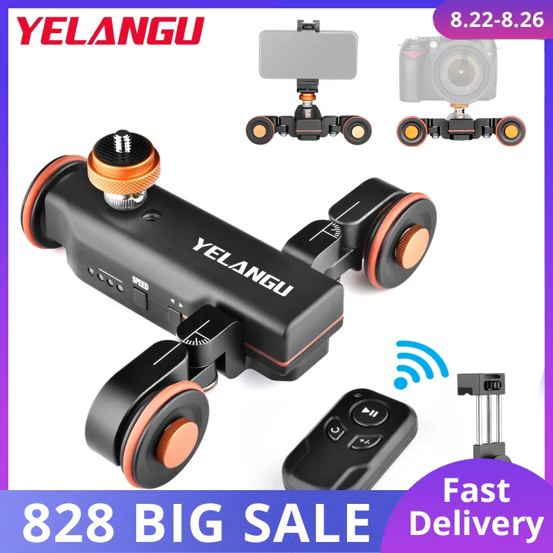 YELANGU Motorized Camera Slider Rechargeable Camera Dolly  Slider Rail for DSLR Camera Camcorder Gopro Smartphone Track Slider