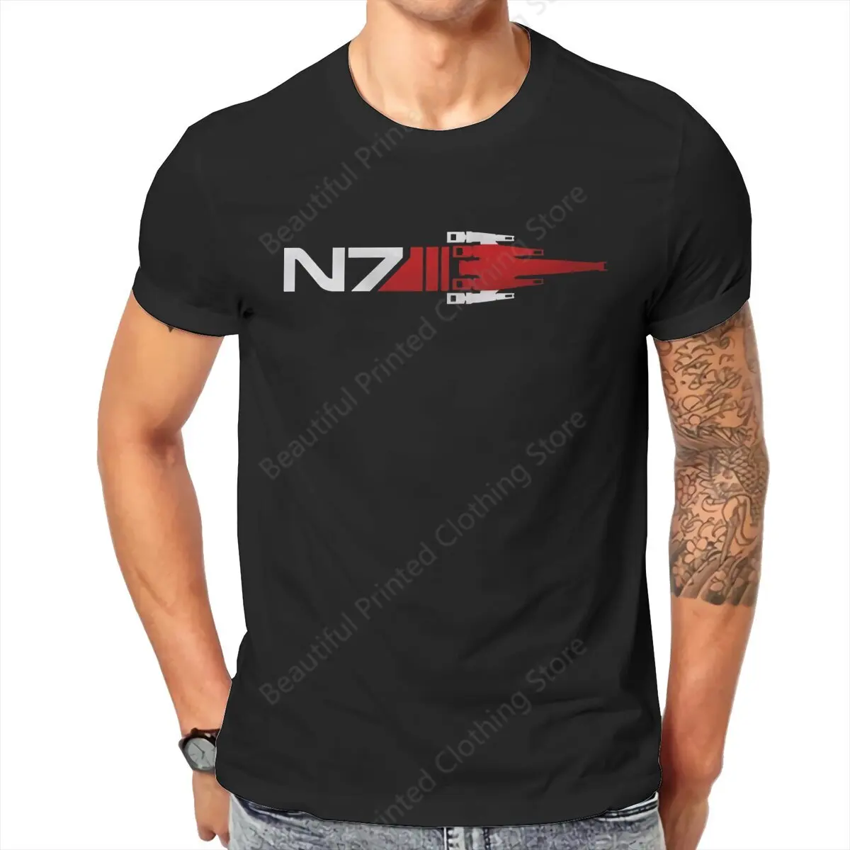 Men Women Casual Breathable T-shirt Mass Effect N7 Normandy Funny Printing T-shirts Fashion Loose Tops Street Short Sleeve