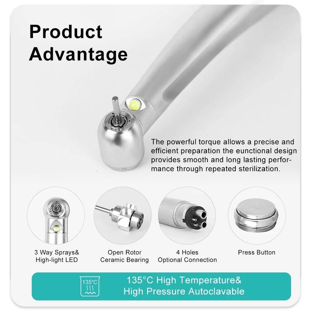 XYSZ Стоматологический светодиодный высокоскоростной наконечник с подсветкой