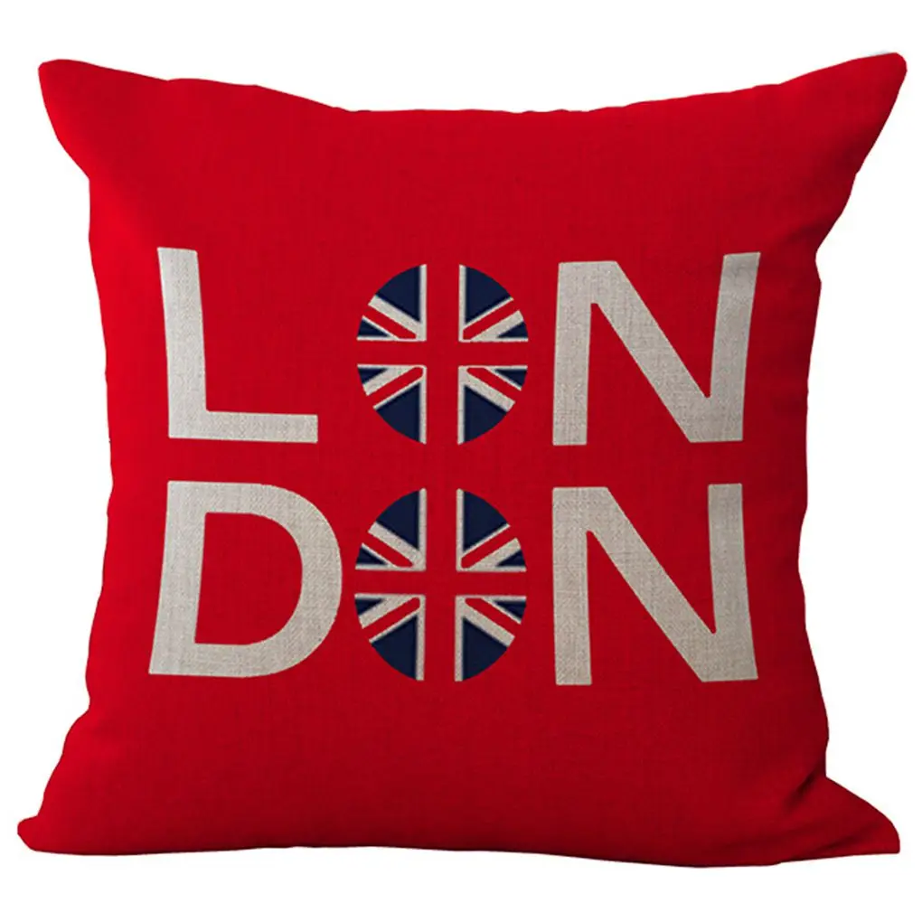 

Лондонские красные автобусные телефонные коробки, хлопковая льняная декоративная подушка, квадратная наволочка