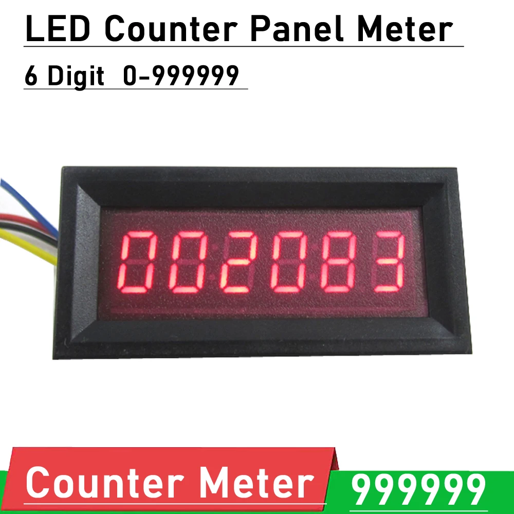 

DYKB 0-999999 6-digit digital Counter Panel Meter LED display digital count table Digital counter Up Plus Totalizer 8V -12V DC