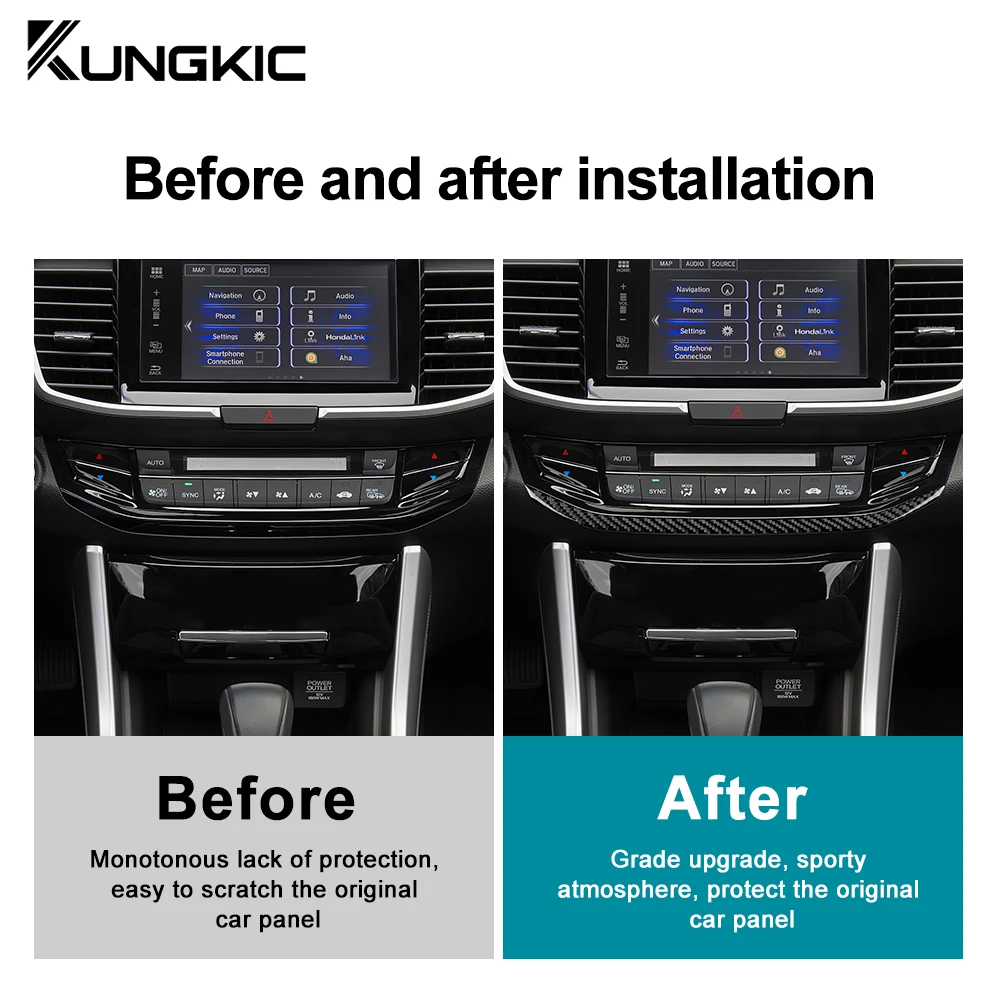 Настоящая мягкая наклейка из углеродного волокна для Honda Accord 2013 2014 2015 2016 2017 LHD