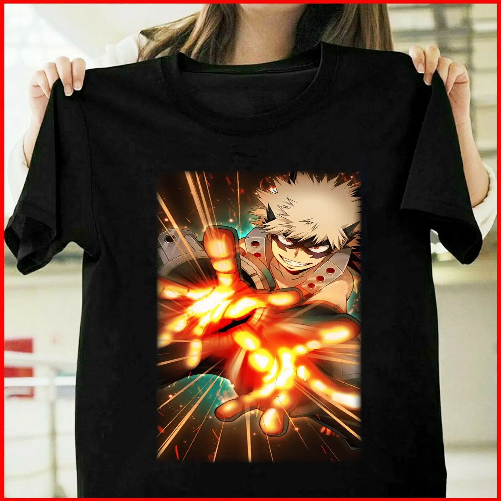 

Katsuki Bakugo Kacchan Manga Amine Boku no O-Neck Cotton T Shirt Men Casual Short Sleeve Tees Tops Harajuku Streetwear