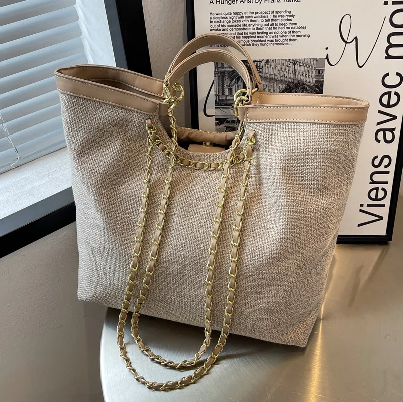 

Simple Large-capacity Bag Women's 2022 New Trendy Summer Fashion Ladies Chain Hand-held One-shoulder Women's Bag Casual Tote Bag