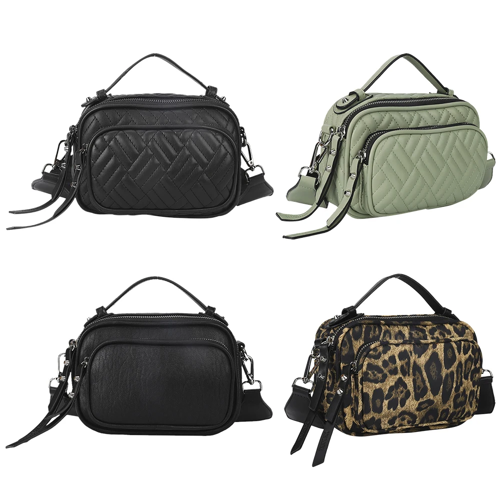 

Fashion Shoulder Tote Bag Multilayer Pocket Designer Messenger Bag Zipper Purses for Ladies Leather for Travel Work