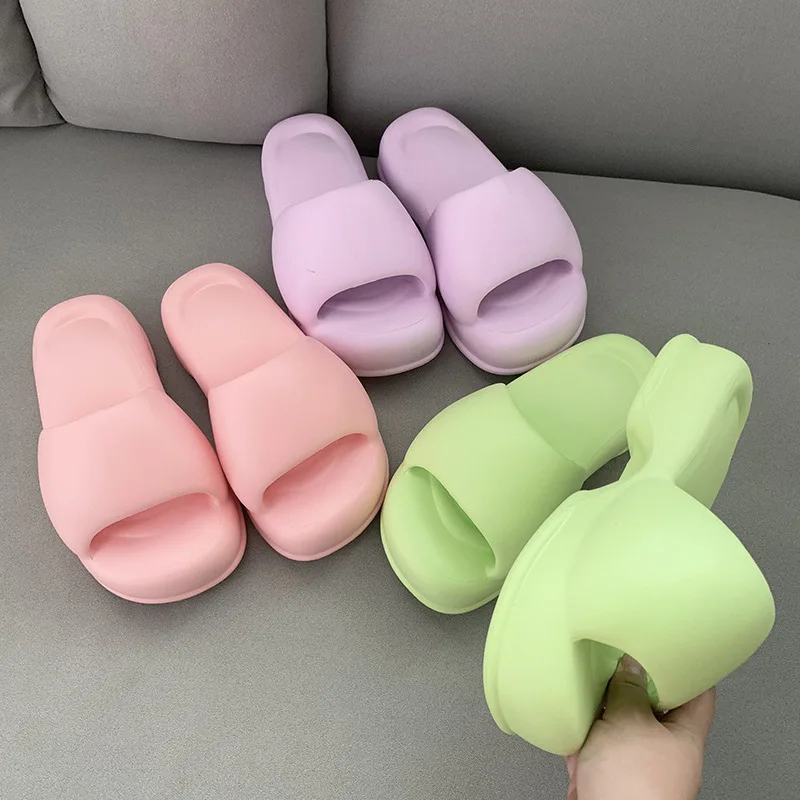 Fashion Luxury Designer Shoes Summer Women Outdoors White Slides EVA Slope Heel Thick Modern Slippers For Lady Beach Slipper