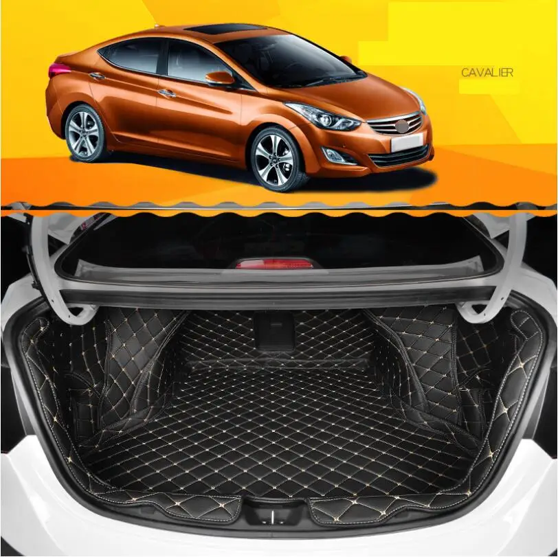 

for hyundai elantra Avante leather car trunk mat cargo liner 2011 2012 2013 2014 2015 boot rug carpet luggage