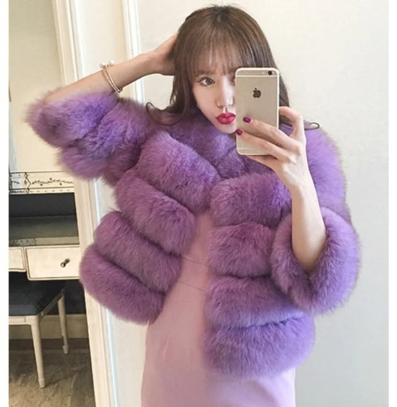 S-2XL Mink Coats Women 2021 Winter Top Fashion Pink FAUX Fur Coat Elegant Thick Warm Outerwear Fake Fur Woman Jacket Fluffy 2021