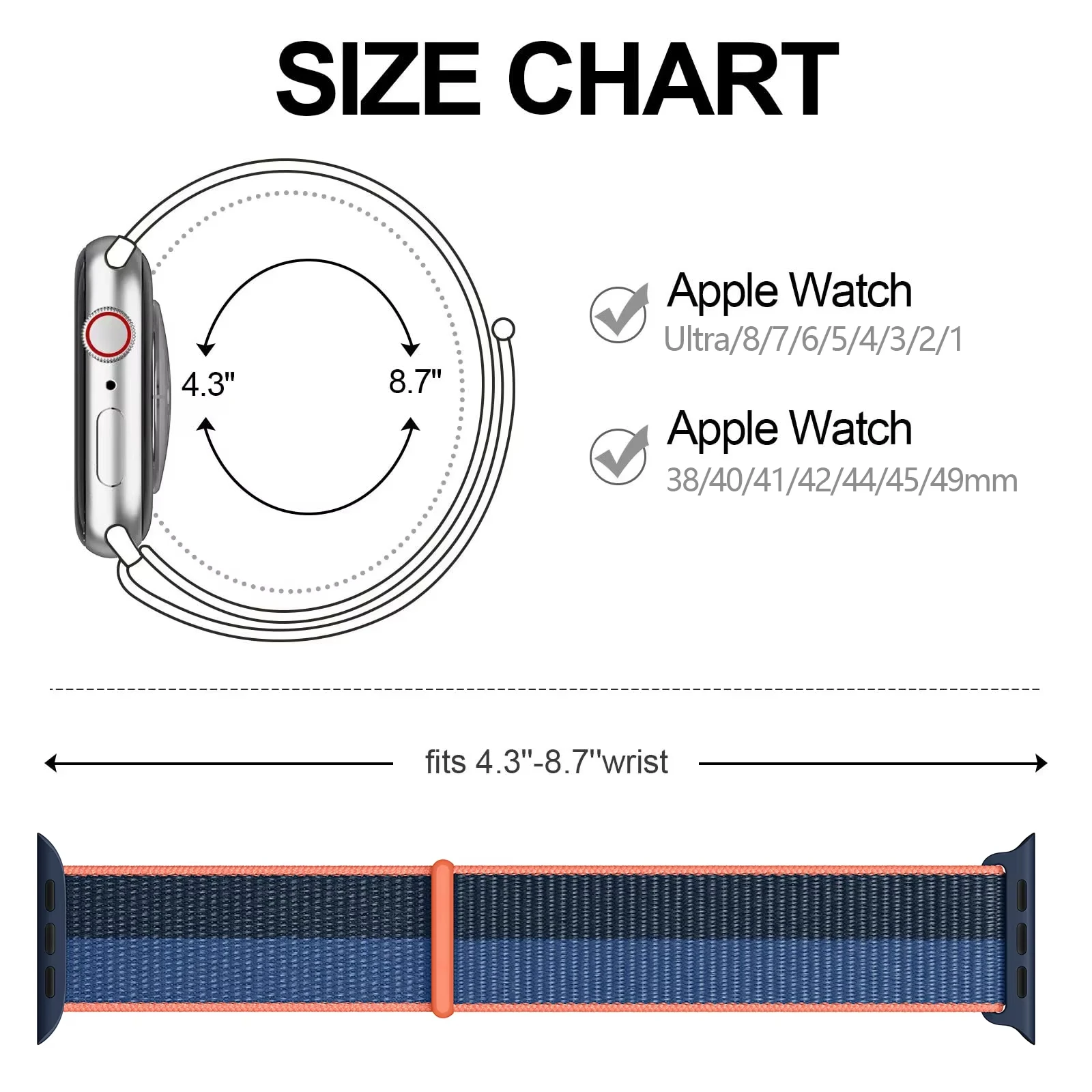 Фото Официальный нейлоновый ремешок-петля для Apple Watch Ultra3 2 49mm 46mm 45mm 44mm 42 41mm 40mm, ремешок для iWatch Series 11 10 SE3 9 8 7 6 №5