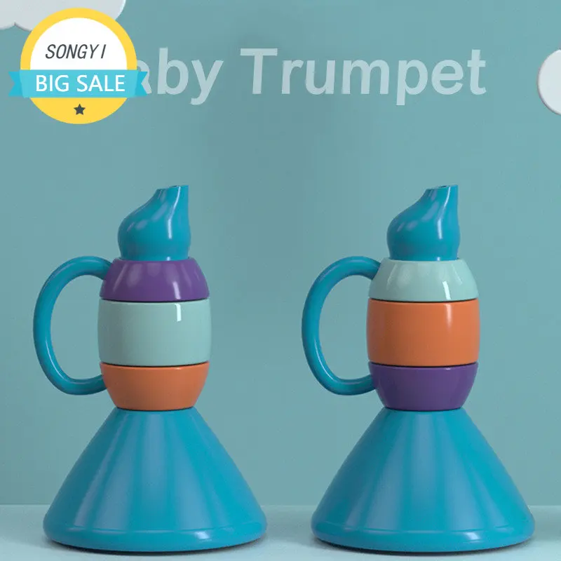 

Baby Trumpet Music Learning Toy Gentle Sound Plastic Instrument Horn Early Education Toy Kids Music Enlightenment Instrument Toy