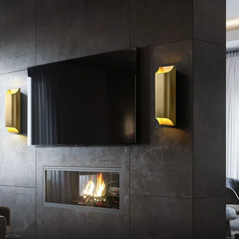 Deyidn современный простой ретро полностью медный настенный светильник гостиная