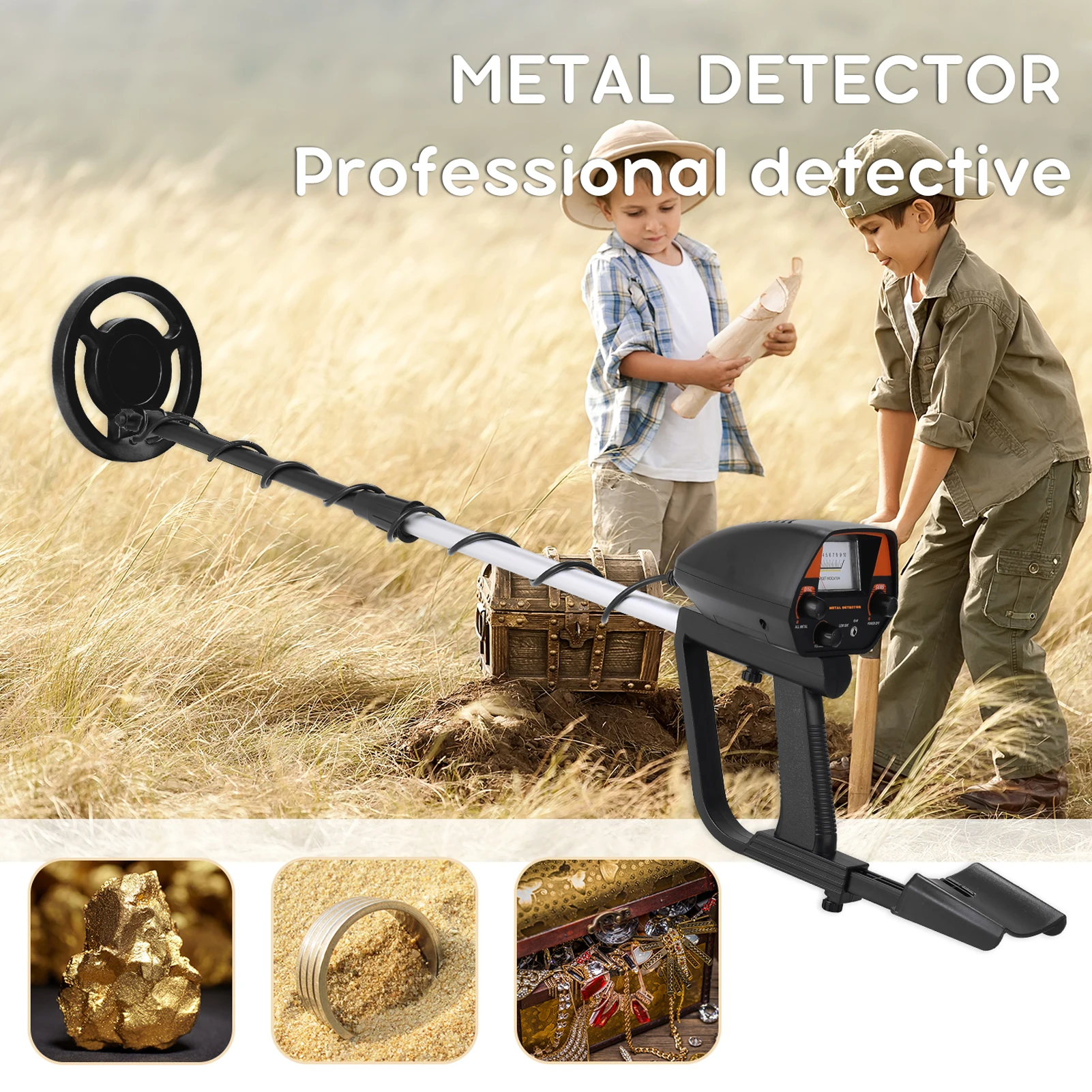 

High Sensitivity Underground Metal Detector Handheld Metal Detector Portable Detachable Easy Install Metal Detector Underground