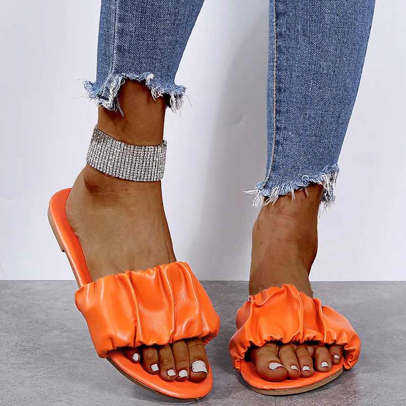 Women Casual Home Shoes Fashion Women's Flat Summer Sandals Beach Non-slip Slippers Woman Mules Luxury 2023 New Ladies Slides