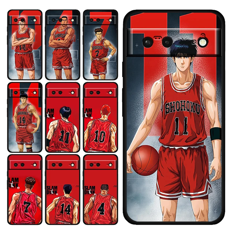 

Slam Dunk Anime Basketball Shockproof Cover for Google Pixel 7 6 Pro 6a 5 5a 4 4a XL 5G Soft Black Phone Case Shell TPU Coque