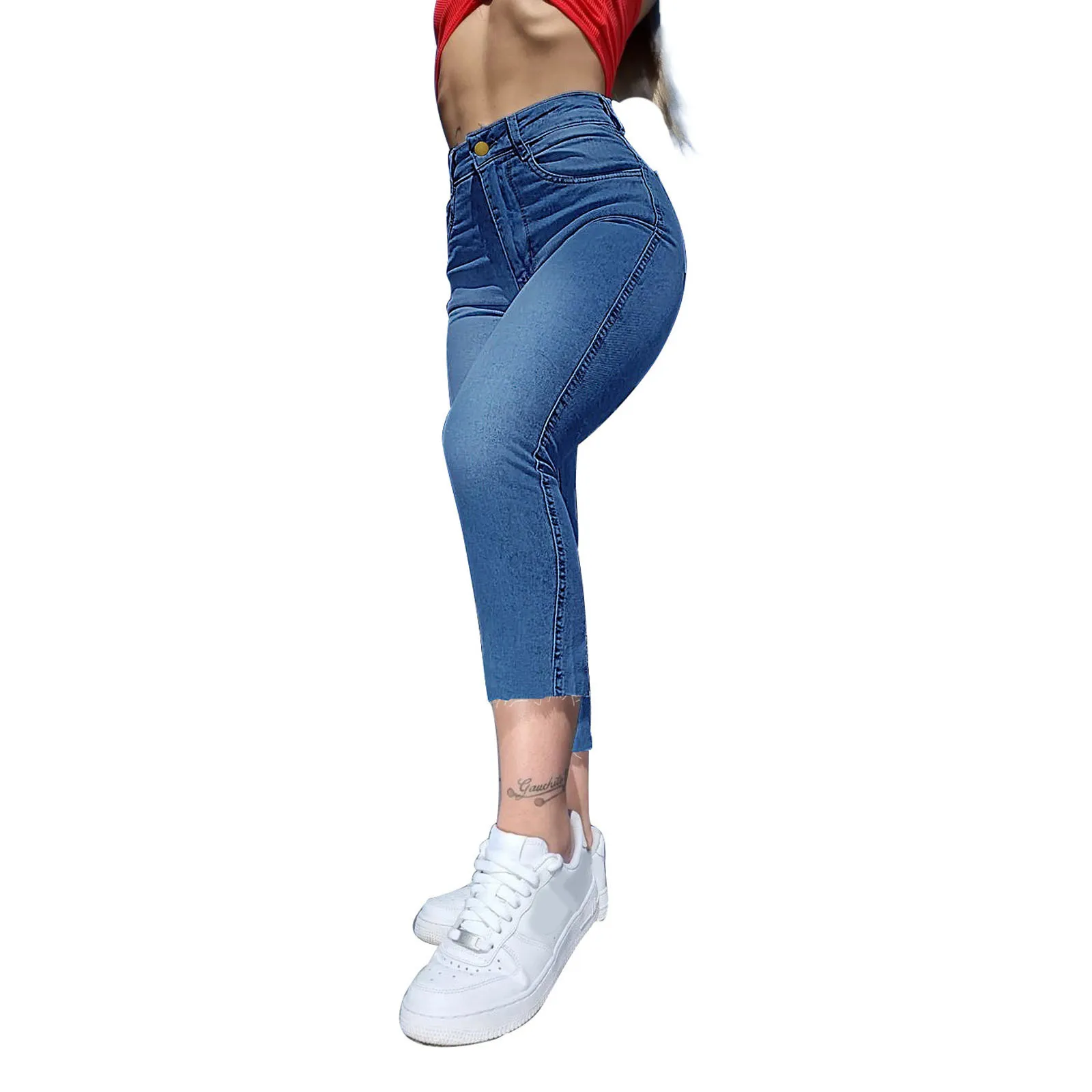 Новые Женские Эластичные Обтягивающие рваные джинсы с дырками для мам женские узкие Джеггинсы с высокой талией брюки-карандаш y2k от AliExpress WW