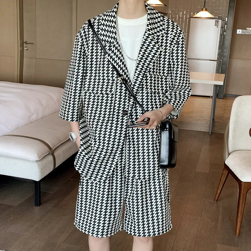 Summer Tide Short Sleeve Suit Thin Tide Brand Sports Top Shorts Combination Trend Casual Suit Shorts Two-piece Set