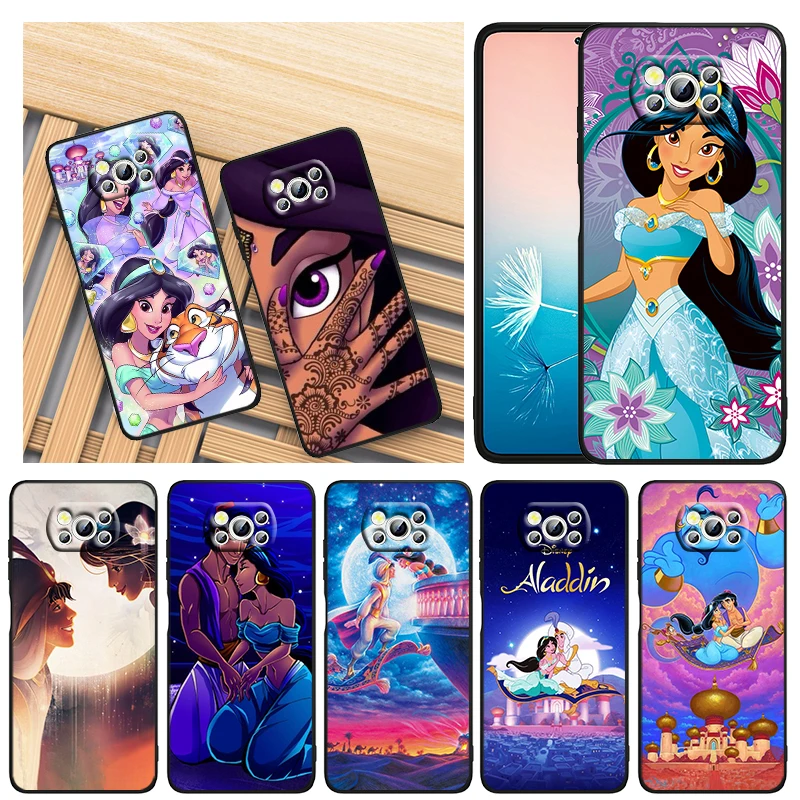 

Disney Cartoon Anime Aladdin Phone Case For Xiaomi Mi Poco X4 X3 NFC F4 F3 GT M5 M5s M4 M3 Pro C40 C3 5G Funda Black Cover