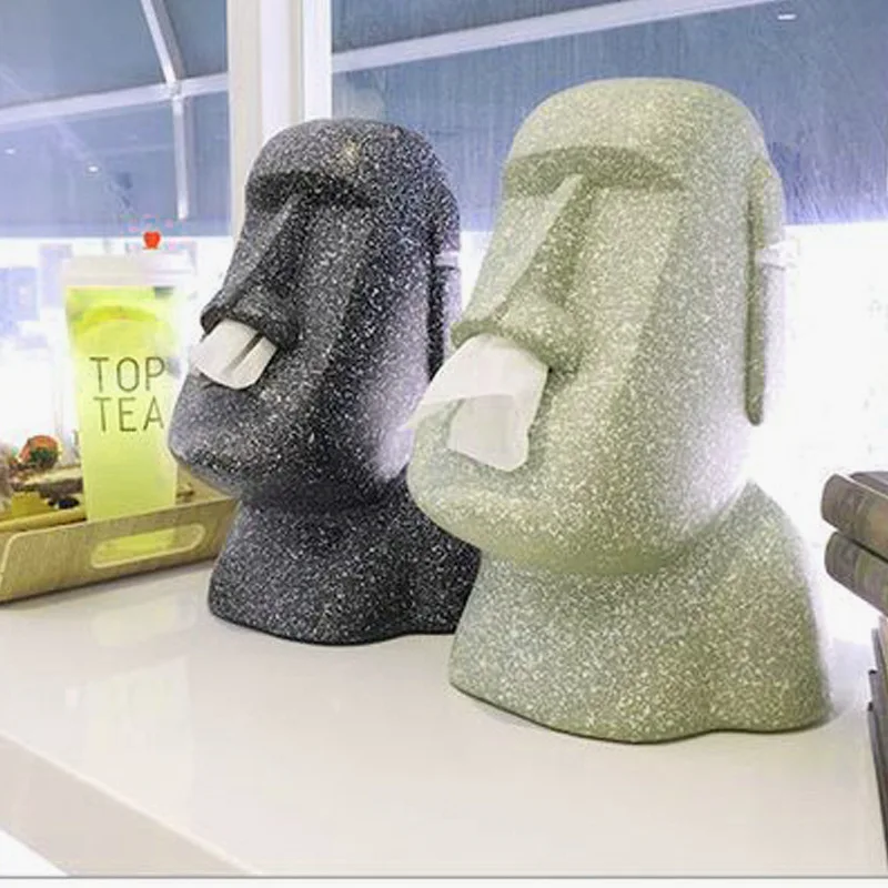Бумажная коробка для полотенец квадратная форма Moai остров восстановления