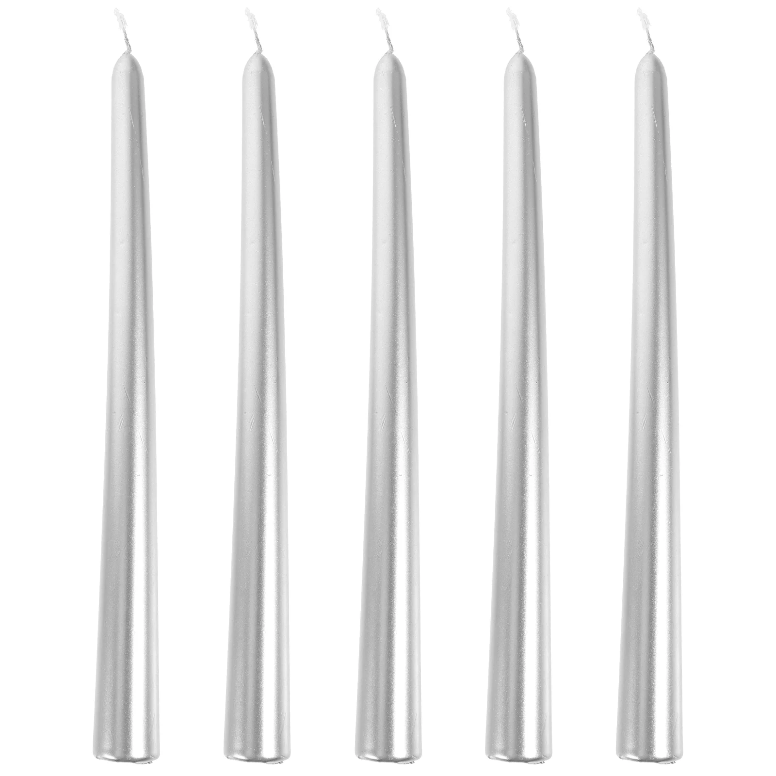 

5pcs Taper Candles Pole Electroplate Candles for Romantic Dinner