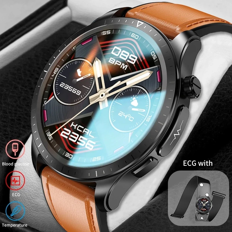 

New Blood Glucose Smart Watch Men ECG+PPG Heart Rate Blood Pressure Smart Health Watches Blood sugar Smartwatch Women Waterproof