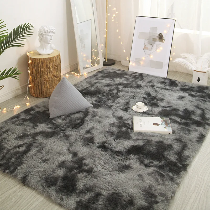

Long Hair Living Room Carpet Sofa Coffee Table Rug Bedroom Room Bay Window Bedside Carpet Luxury Furry Baby Nursery Decor Rug
