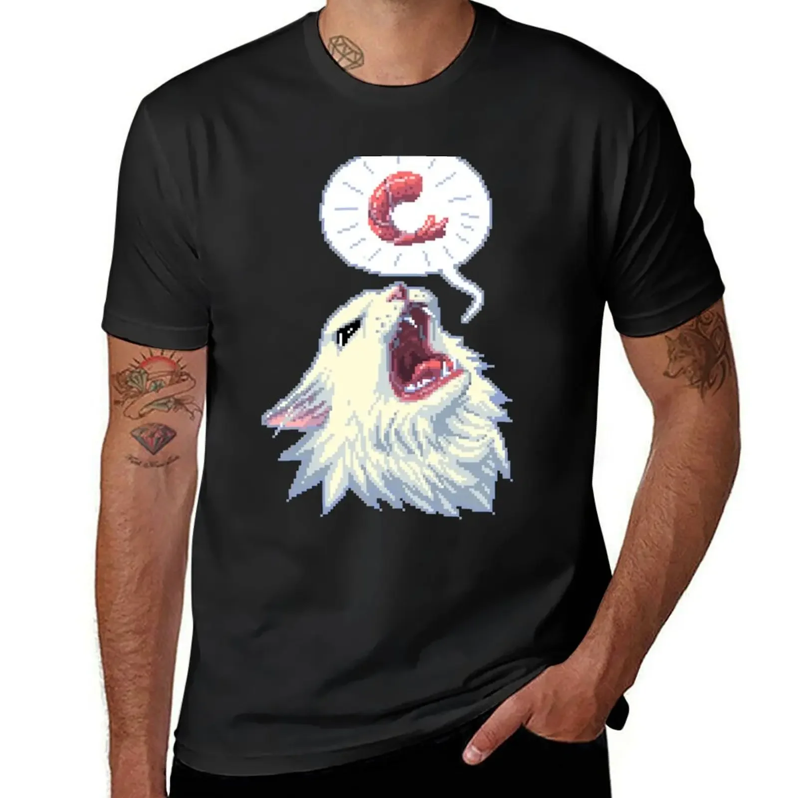 8-битная футболка с изображением креветки Турстон кошка летний топ мужские
