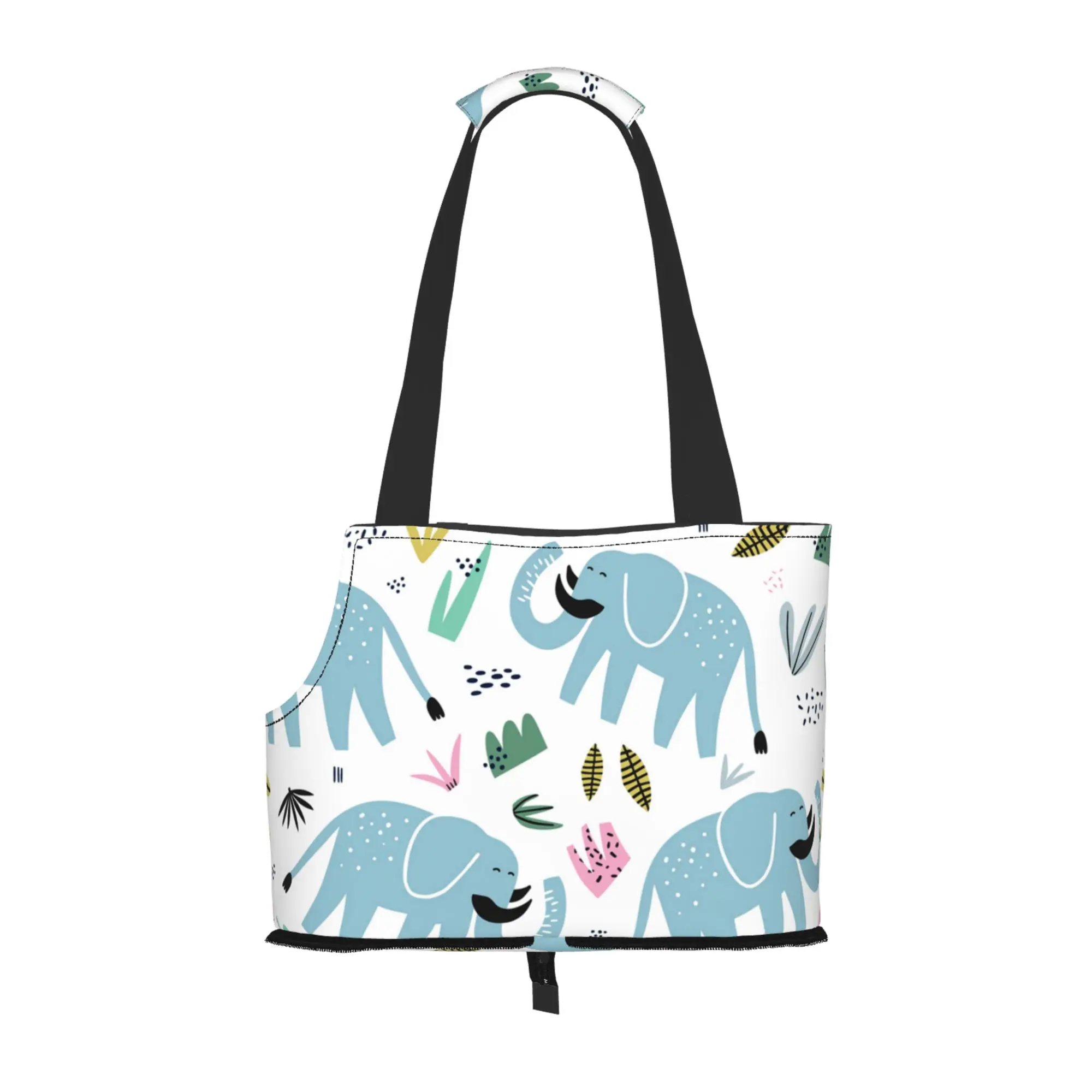 

Cute Elephant Dog Purse Carrier with Pocket and Safety Tether,Soft-Sided Small Dog Carrier for Pet Outdoor Shopping Tote Bag