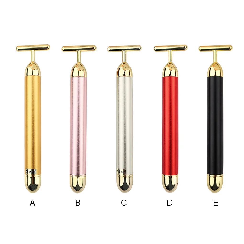 

Electric Face Beauty Bar Waterproof T Shaped Massage Facial Roller Stick Contouring Battery Operated Massager Tool