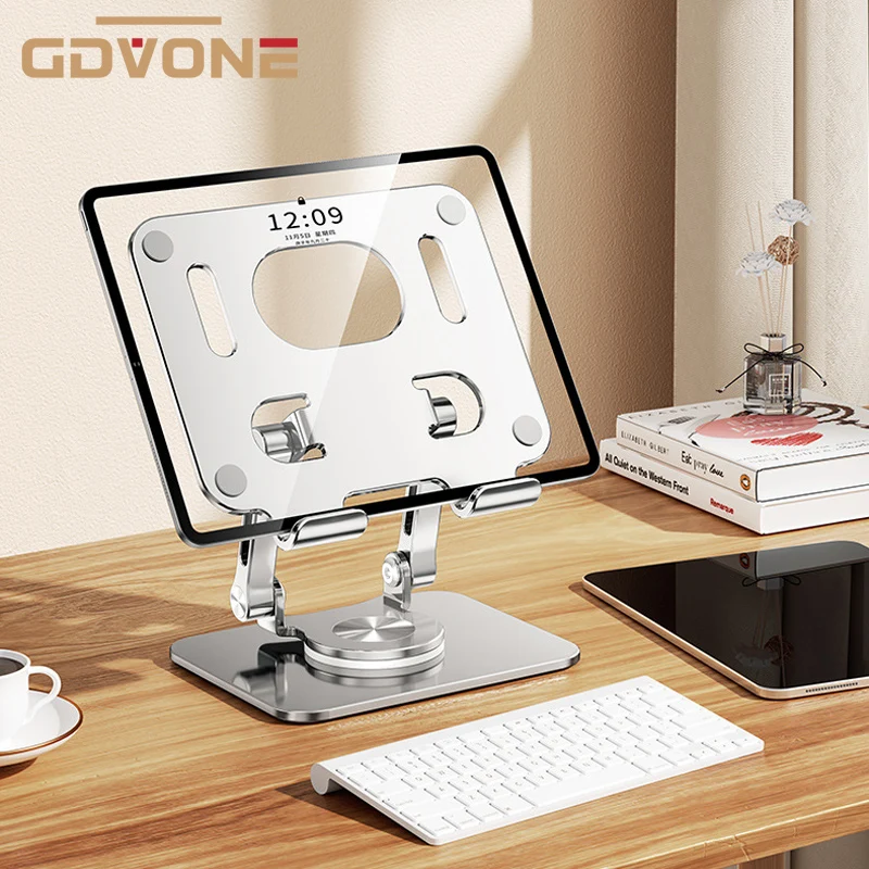 

Foldable Tablet Bracket Stand 360° Rotating Hollowed Holder Desk For 4.7-12 Inch Tablet for iPad Samsung Xiaomi Huawei