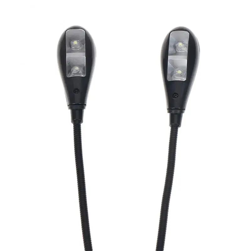 

Operated Reading Lamp Rechargeable Adjustable Flexible Clip-on Led Small Book Lamp Stand book Light Double Head Four Lamps Usb