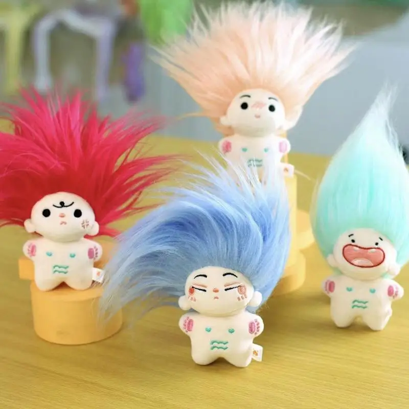 Kids Funny Humorous Dolls Korean Cotton Doll Mini Muppets For Children Girl Marionette Baby Playthingss Toothless Fried Pendants