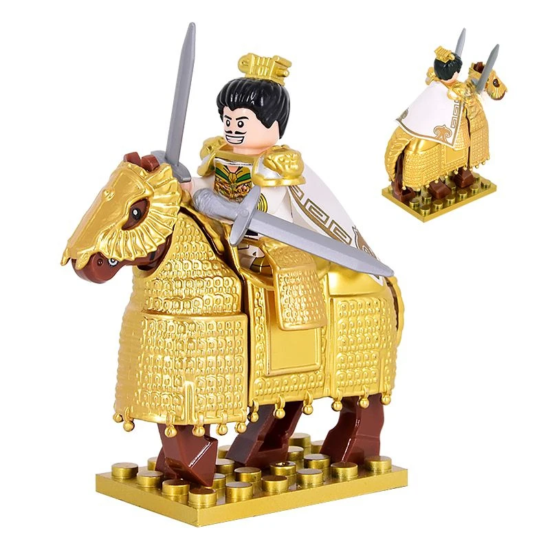 MOCThe Three Kingdoms Солдат Герой СолдатWar-Horse Knights Оружие Кирпич Мини-фигурка
