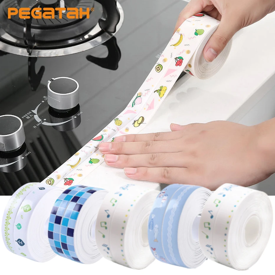 

Kitchen Sealing Strip Tape Sink Bathroom Shower Caulk PVC Tape Self Adhesive Waterproof Mildew Wall Tape Toile Gap Seam Stickers