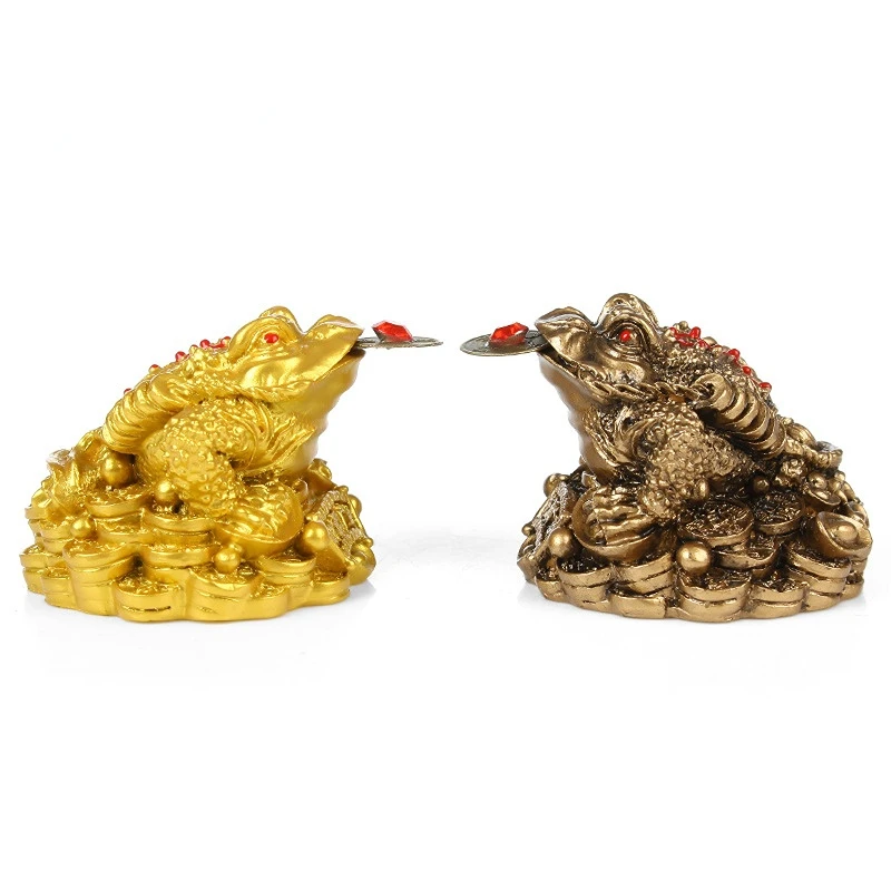 

Feng Shui Toad Money LUCKY Fortune Wealth Chinese Golden Frog Toad Coin Home Office Decoration Tabletop Ornaments Lucky Gifts