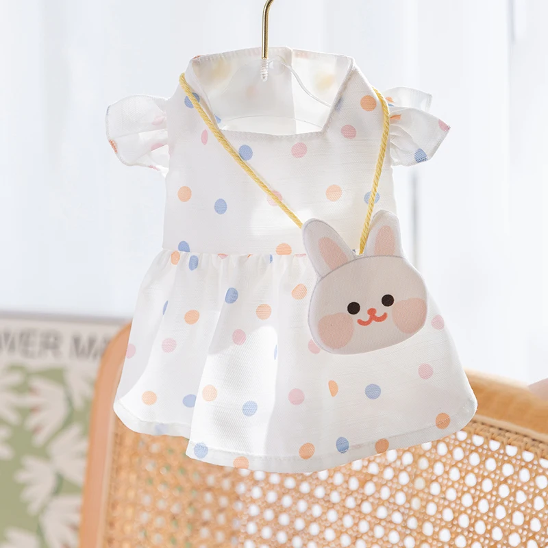 

Love Print Dog Clothes Cute Puppy Summer Dress Thin Teddy Dress Bichon Jumper Pet Skirt With Backpack Pet Supplies